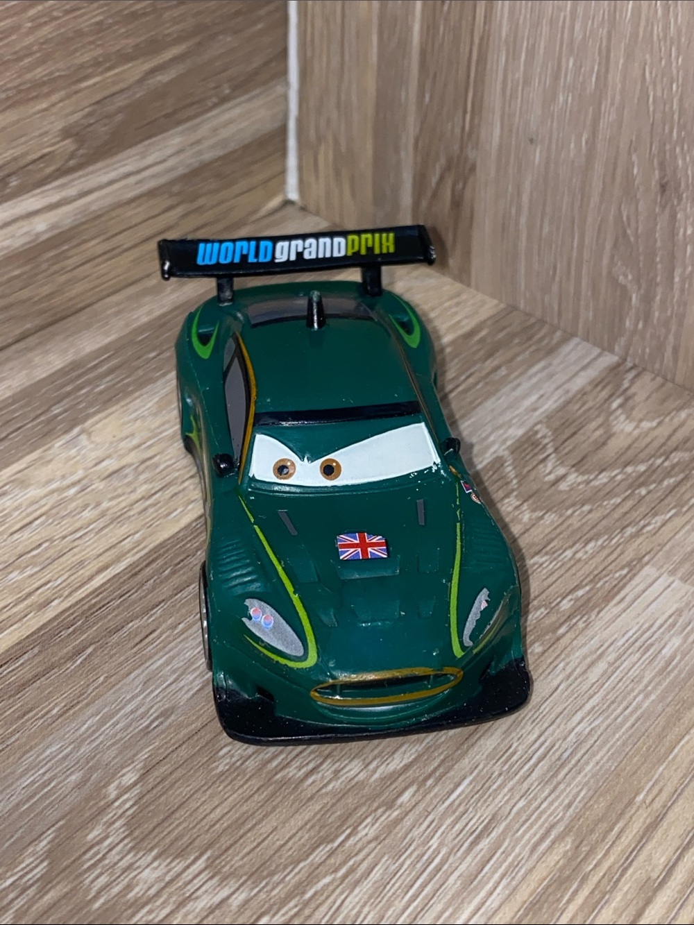 Disney Pixar Cars Nigel Gearsley Race Car Toy with British Flag Cars land